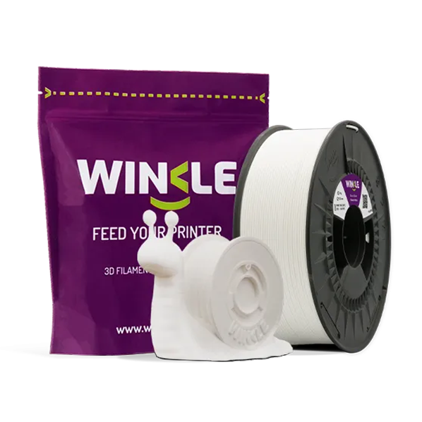 Filamento PLA HD Blanco Glaciar Glacier White Winkle 1kg, branco opaco, para impressão 3D FDM, bobina resistente e compatível com impressoras 1.75 mm.