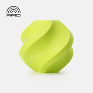 Rolo de filamento PLA Basic Bright Green Bambu Lab 1kg com bobina reutilizável, compatível com sistemas AMS