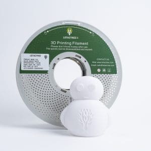PLA Snowy White Lotactree 1kg - Branco, filamento PLA 1,75 mm para impressão 3D com acabamento branco neve e impressão estável